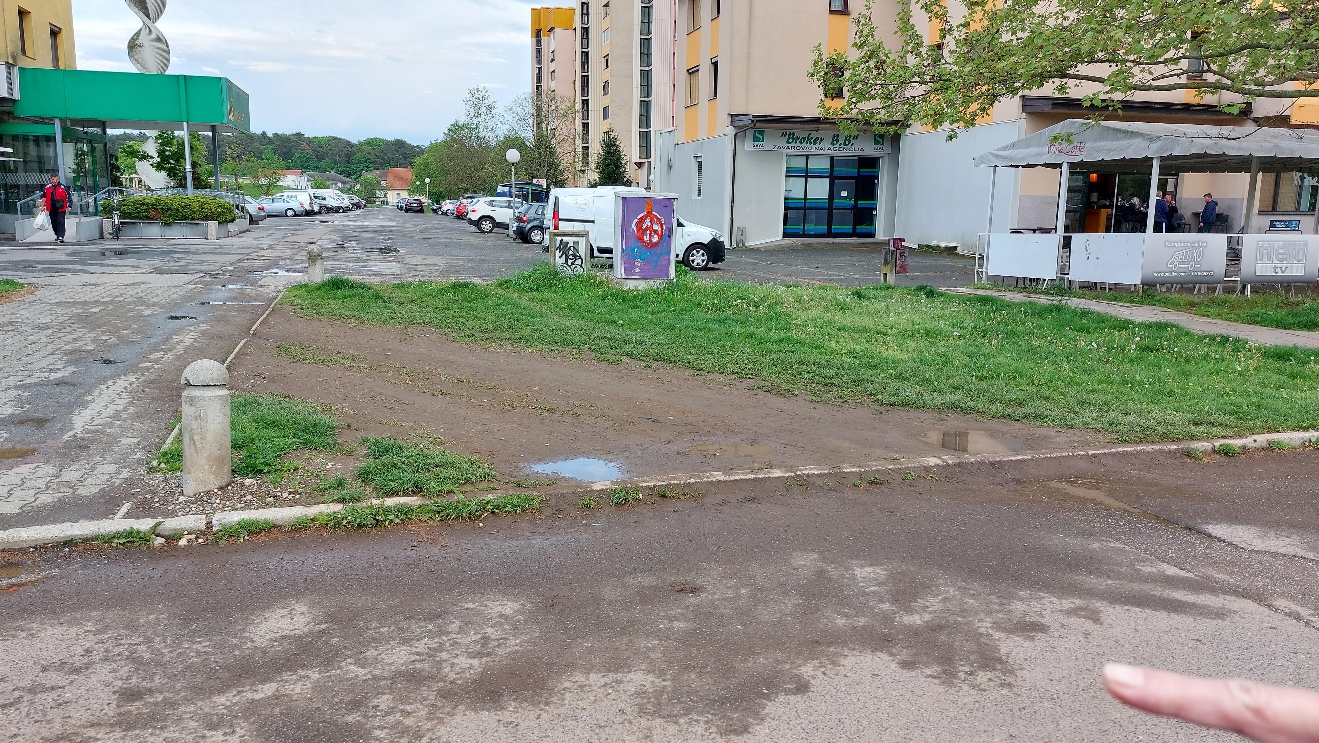 Uničevanje zelene površine - Trg Dušana Kvedra