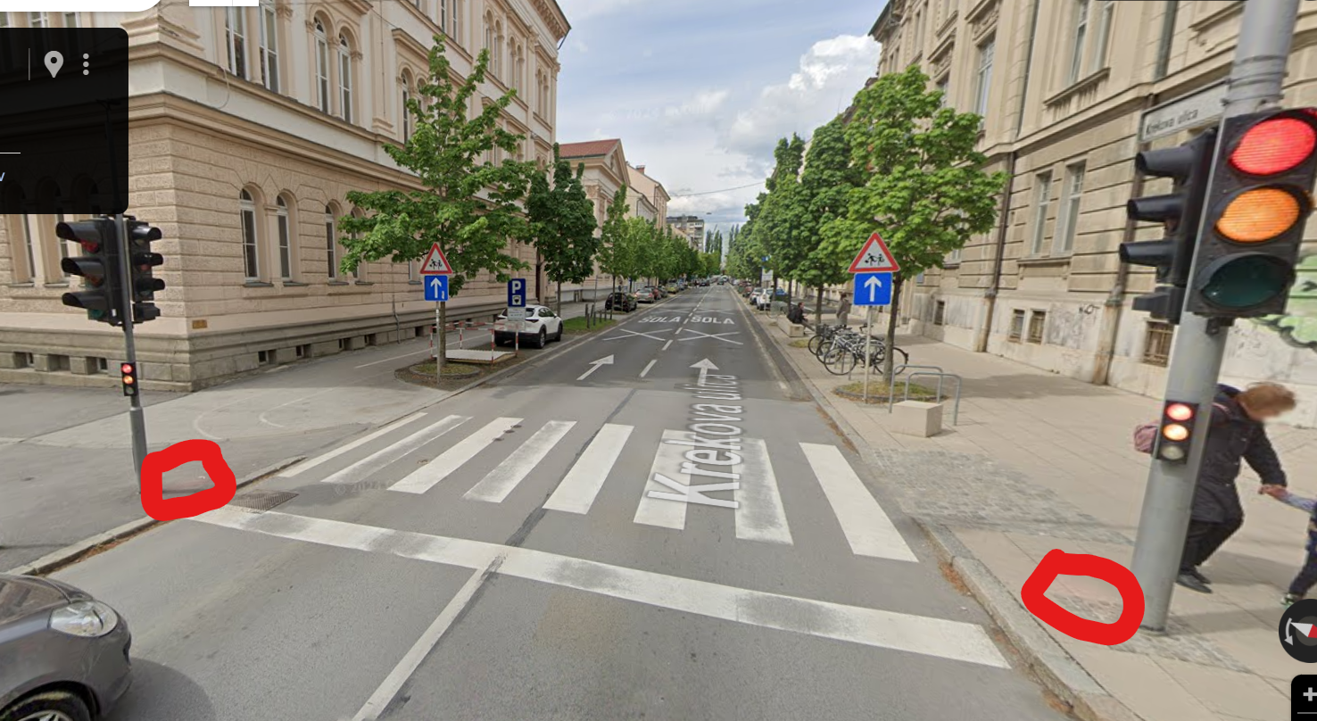 Luč na odštevanje na semaforju pri Prvi gimnaziji